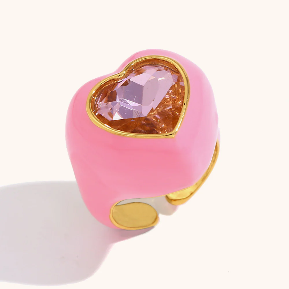 Heart Enamel Ring