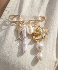 Fish and Shell Pin Brooch