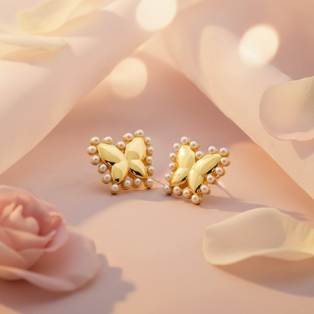 Butterfly Pearl Studs