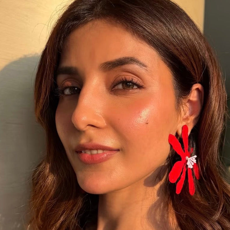 Red Petal Earrings