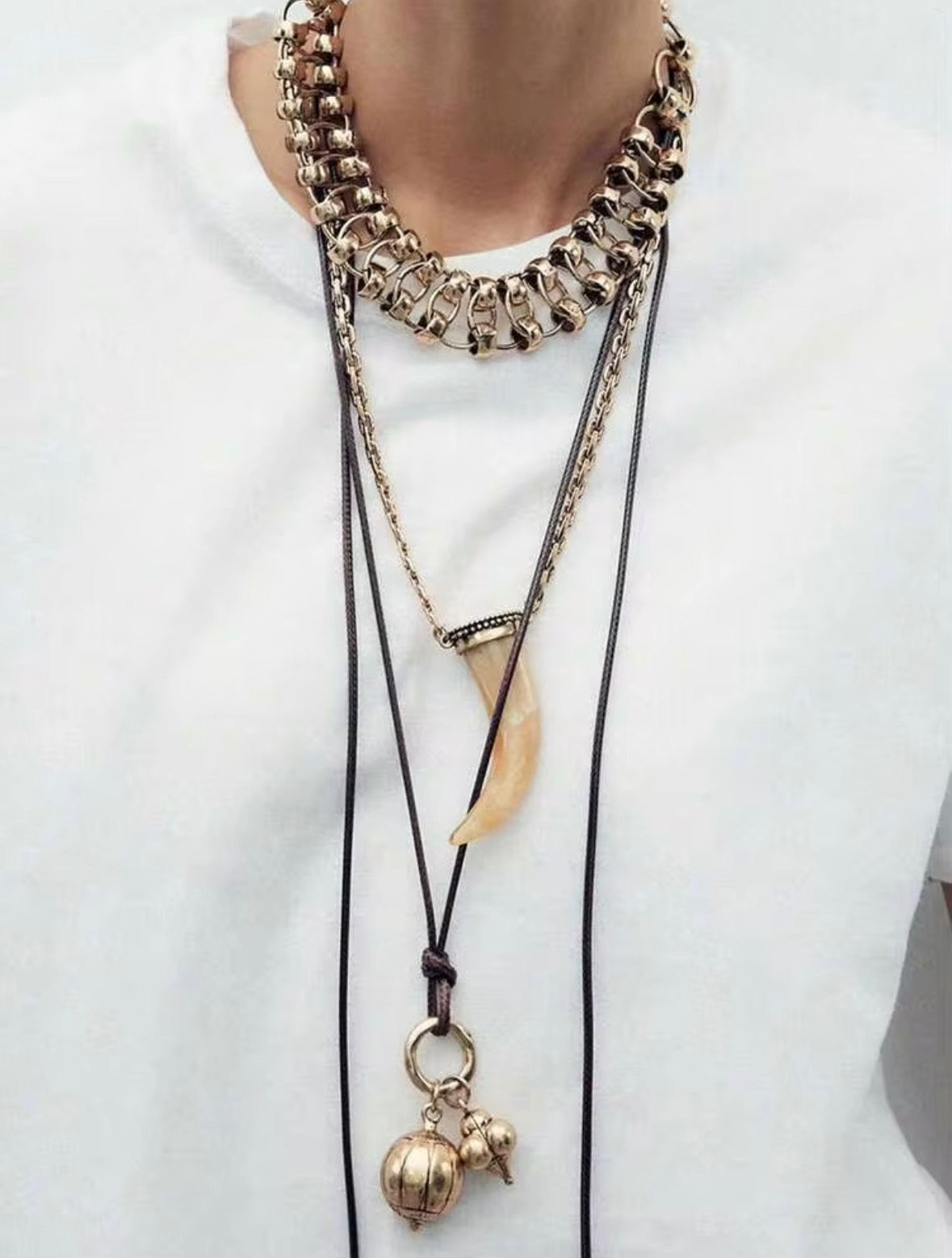 Animal Horn Layered Necklace