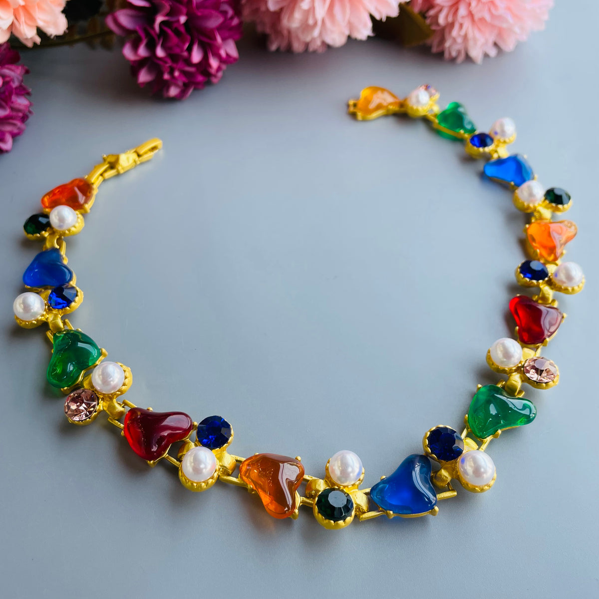 Layla Rainbow and Pearl Necklace
