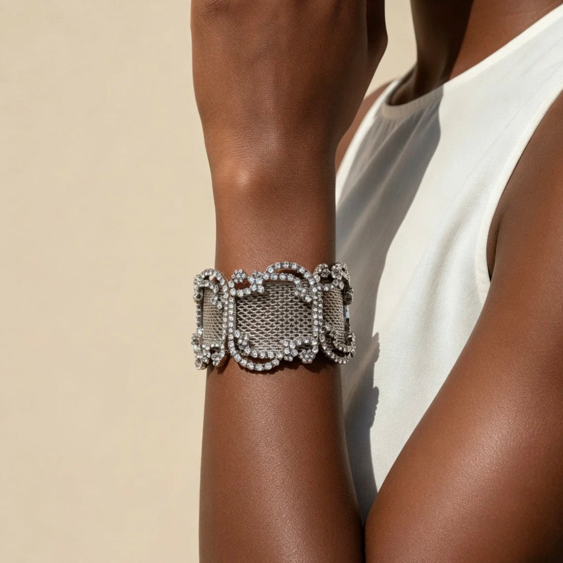 Silver Mesh Diamond Bracelet