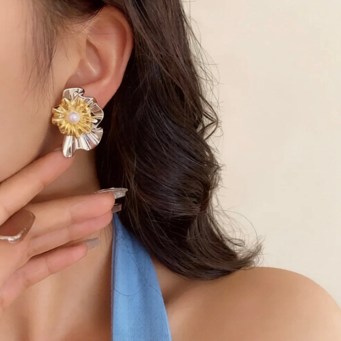 Cluster Multicolour Pearl Earrings