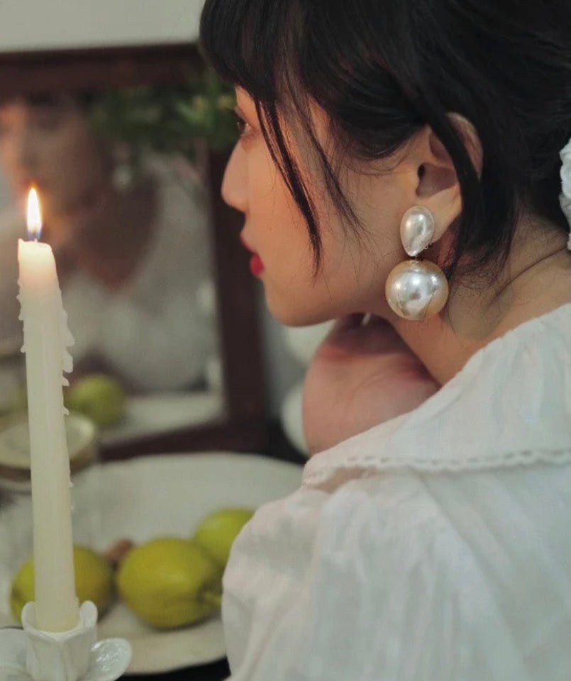 Milky White Bulb Drop Studs