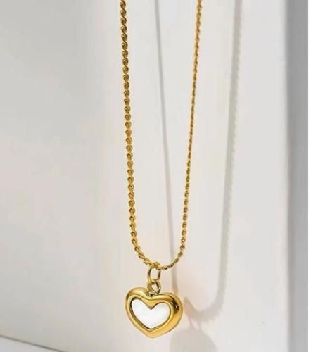 White Heart Necklace