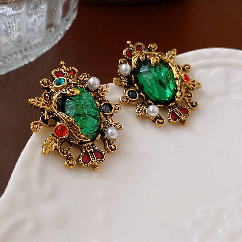 Majesty Emerald Studs