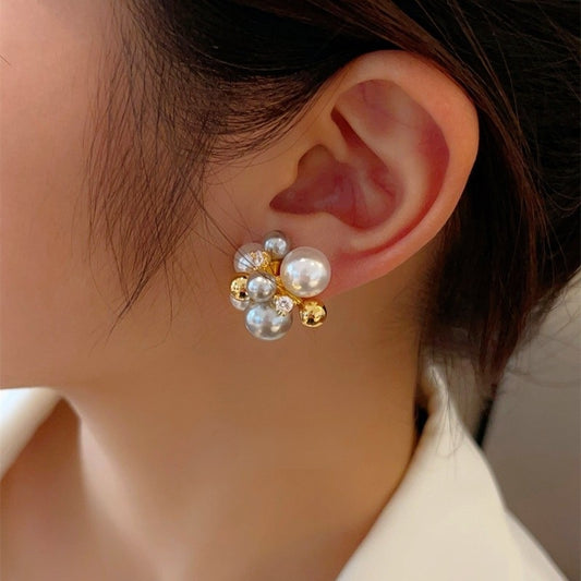 Pearl N Diamond Grape Stud