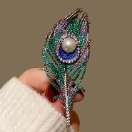 Peacock Feather Brooch