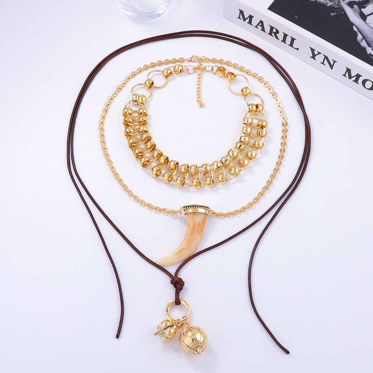 Animal Horn Layered Necklace