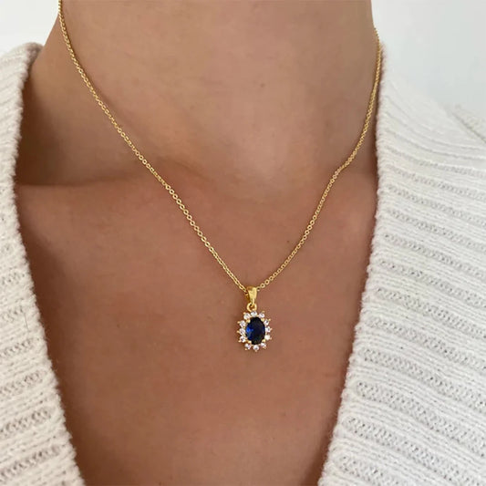 Blue Sapphire Pendant Necklace