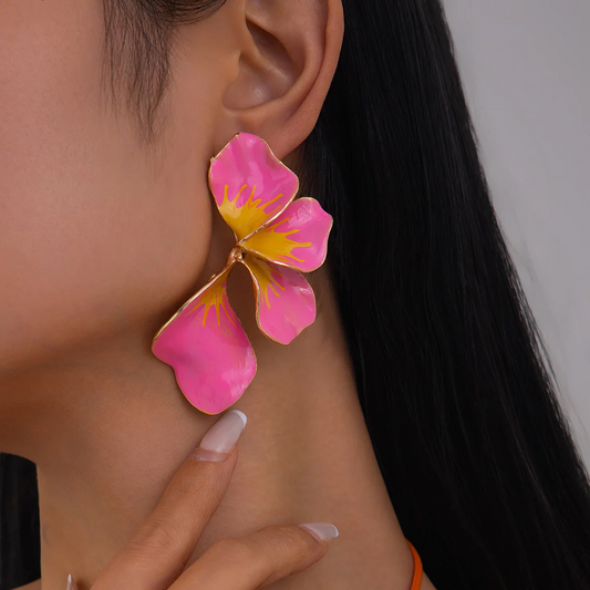Bloom Pink Flower Earrings
