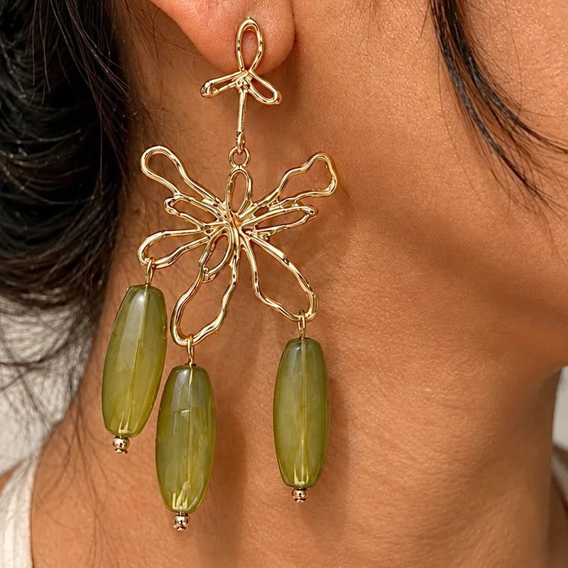 Olive Bunch Hanging Earrings