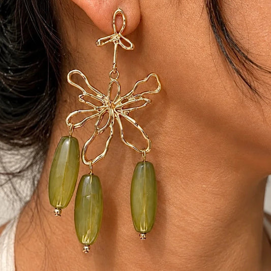 Olive Bunch Hanging Earrings