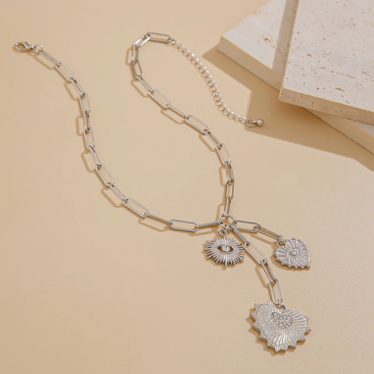 Silver Dripping Heart Necklace