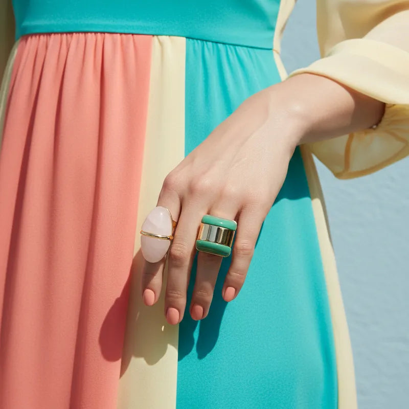 Cloud Matcha Ring set of 2