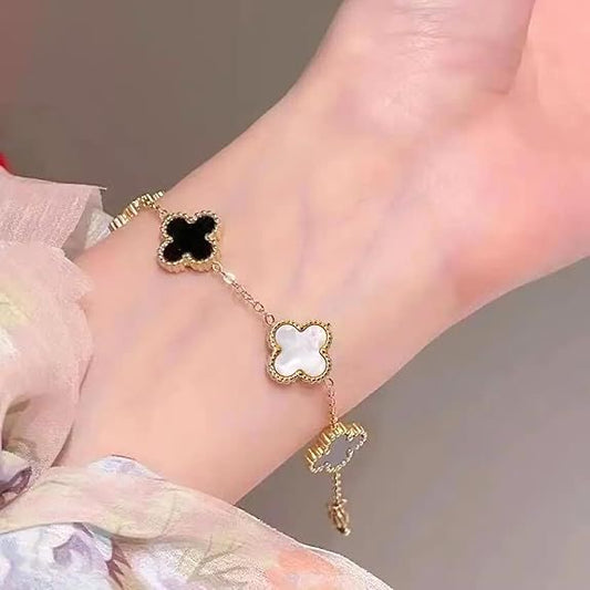 B&W Clover Bracelet