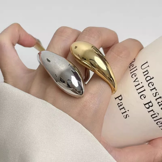 Two Tone Double Finger Ring