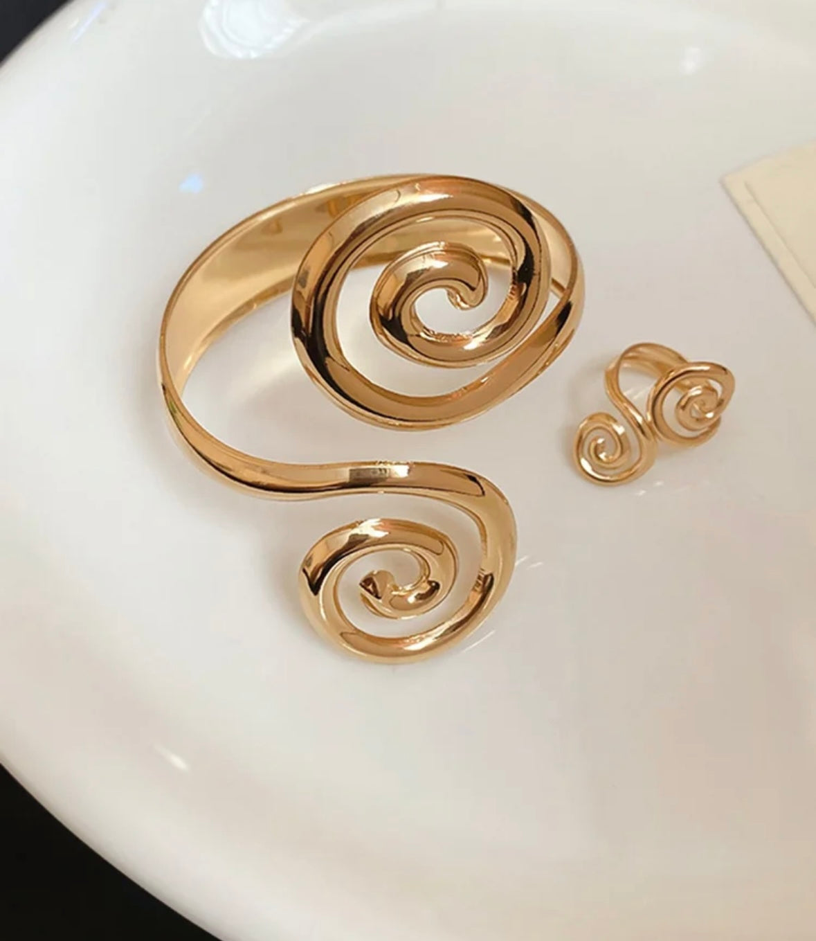 Swirl Bracelet and Rings