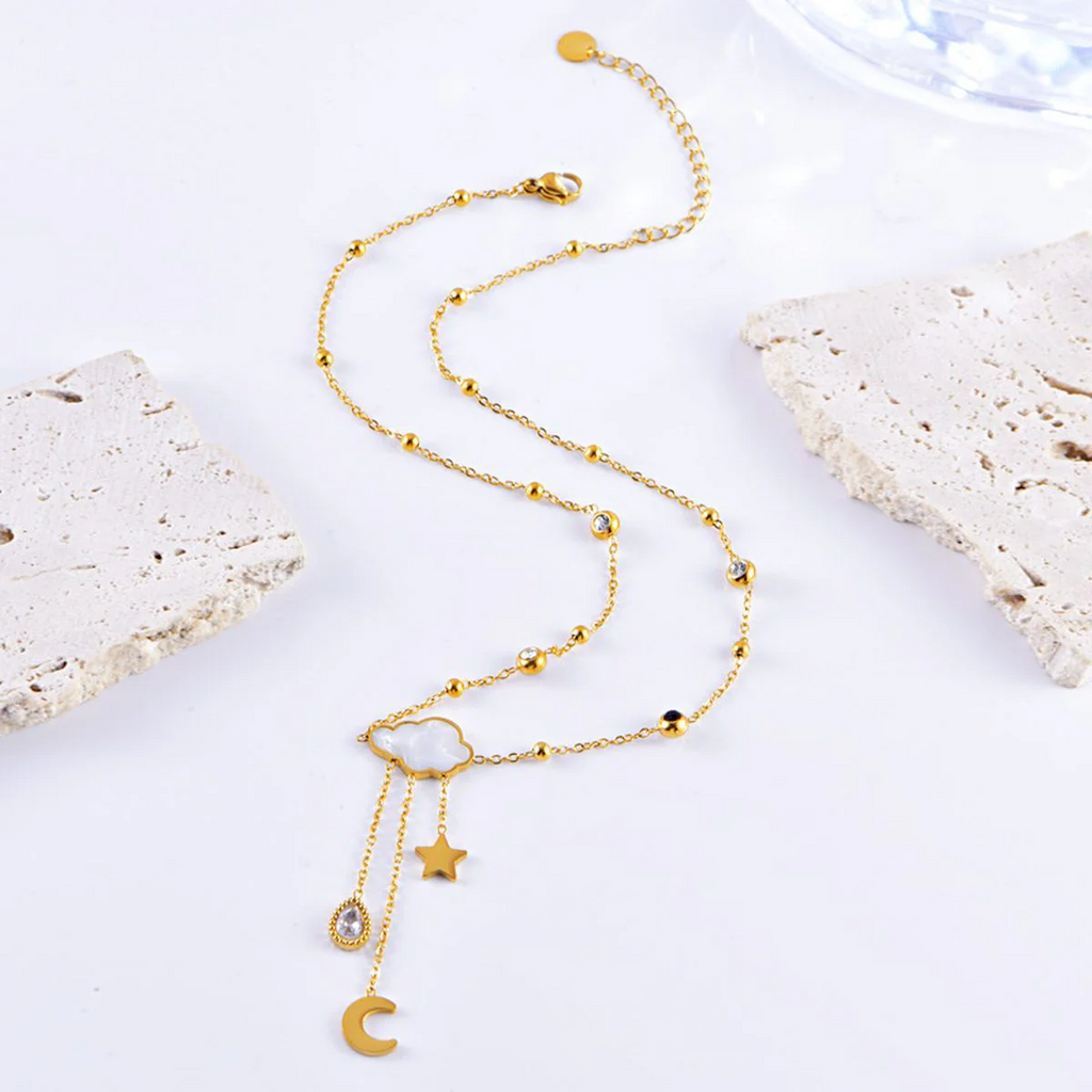 Cloud Moon Star Necklace