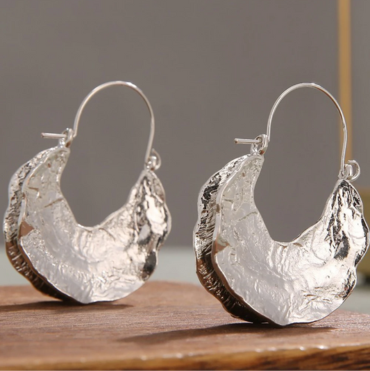 Silver Vintage Hoops