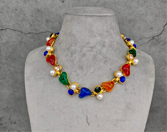 Layla Rainbow and Pearl Necklace