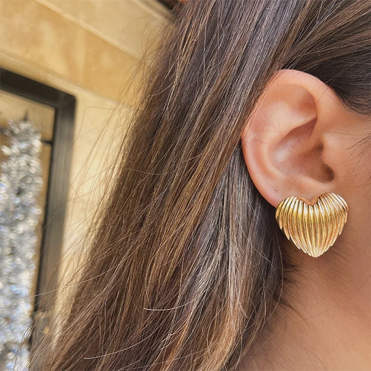 Puffed Heart Stud