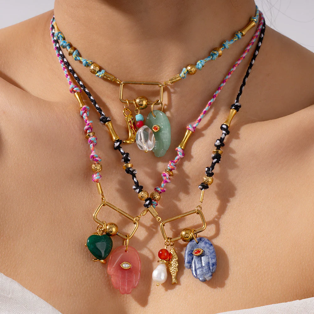 Hand Thread Evil Eye Necklace