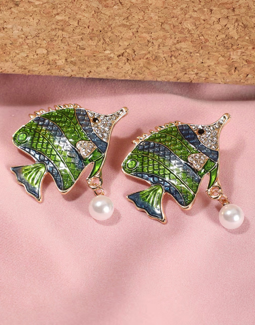 Fish Pearl Stud Earrings