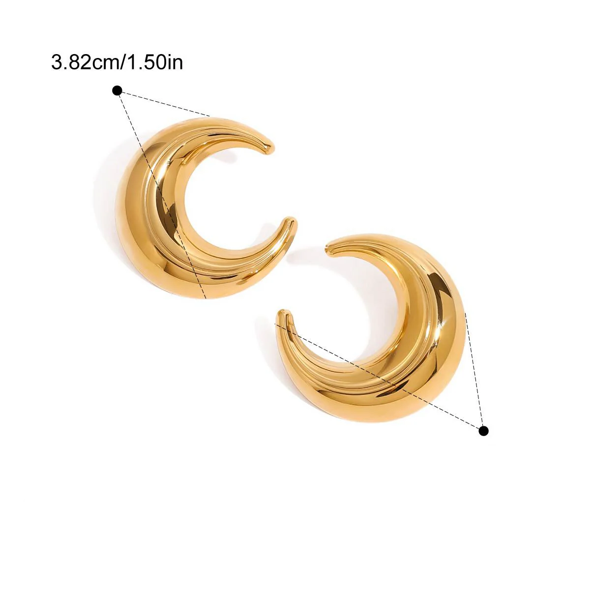 Crescent Moon Studs
