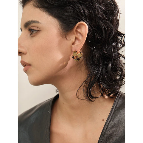 Geometric Square Studs