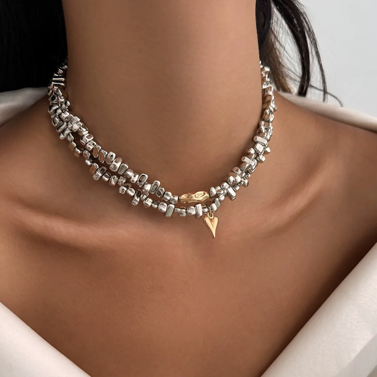 Pebble Heart Necklace