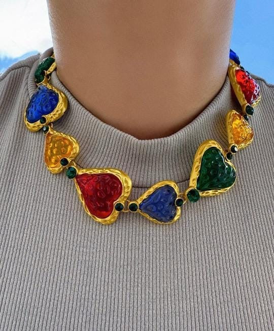 Heart Rainbow Choker