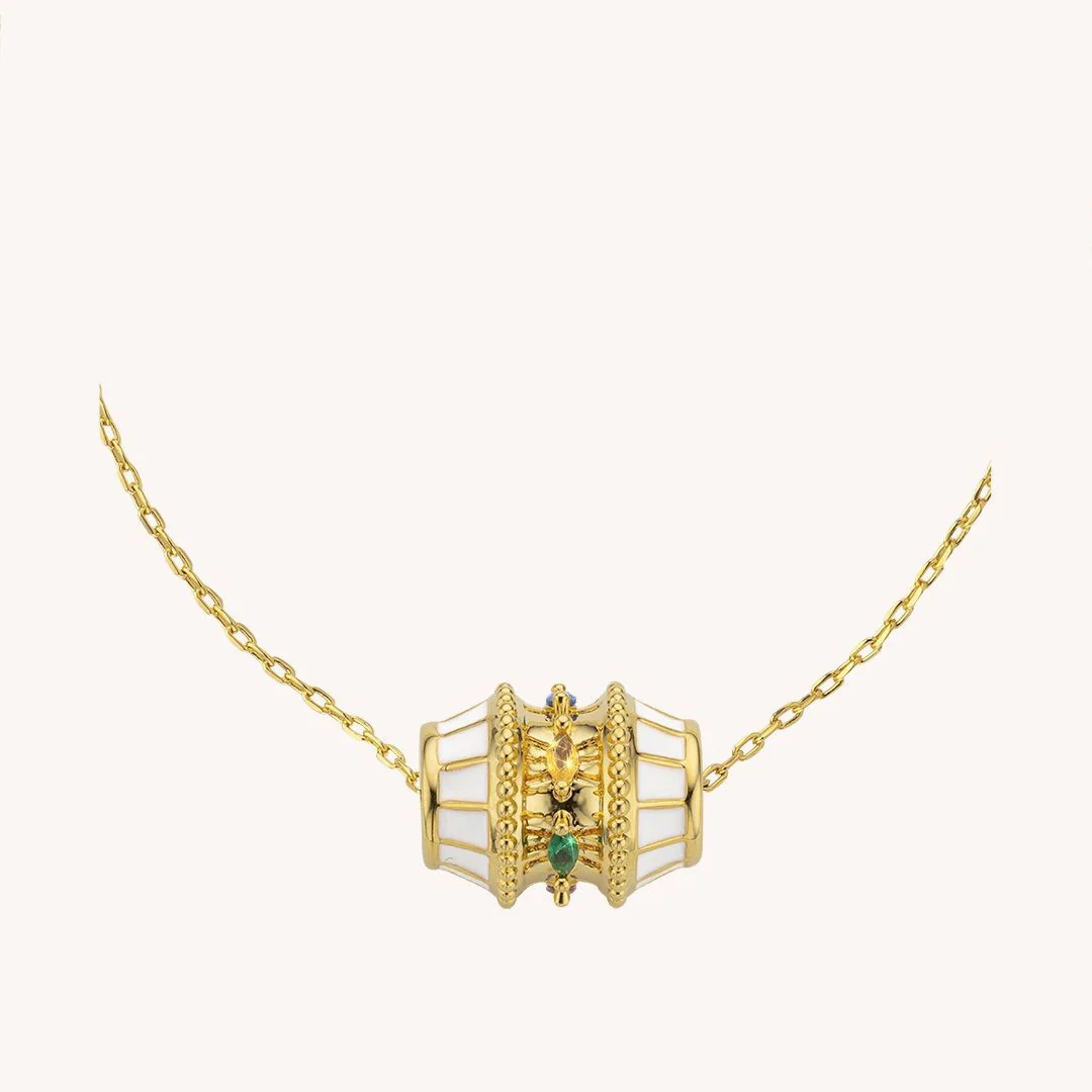 White Talisman Pendant Necklace