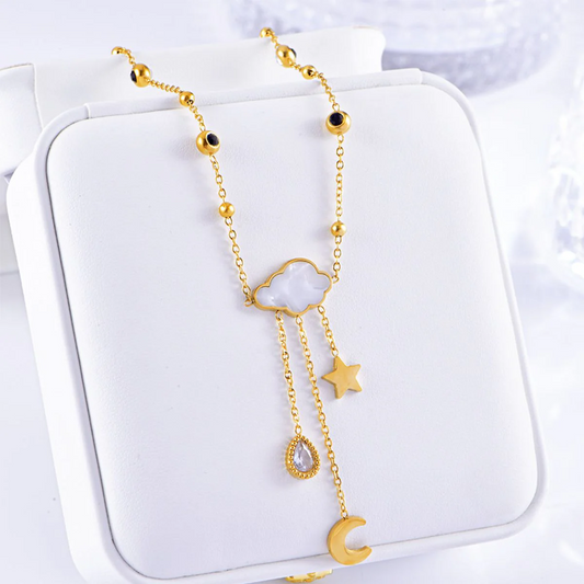 Cloud Moon Star Necklace