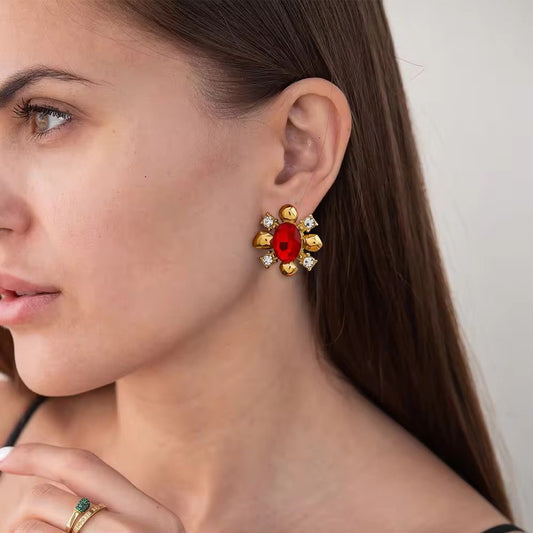 Cherry Diamond Studs