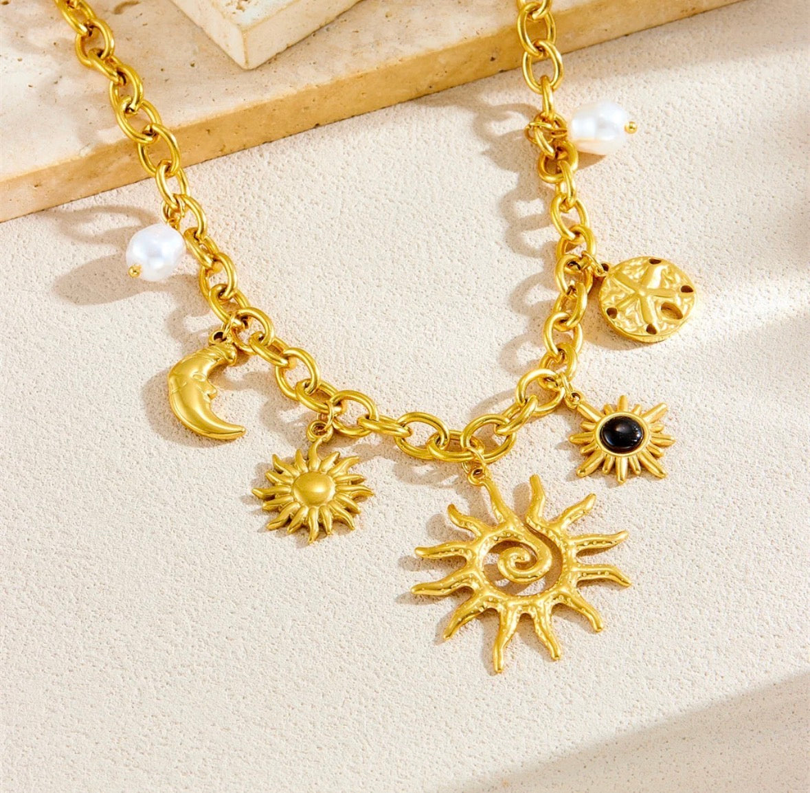 Sun Stroke Charm Necklace