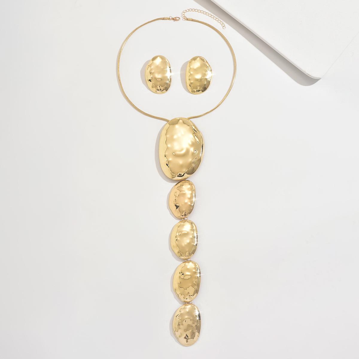 Taupe Statement Necklace & Earrings