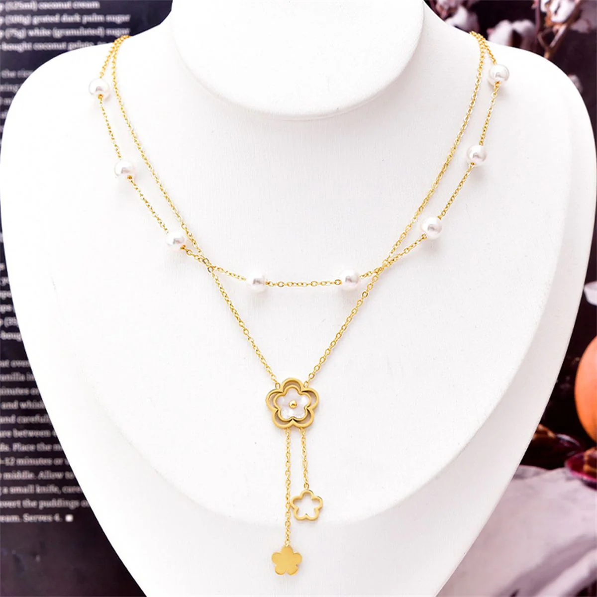 Flower Double Layered Necklace