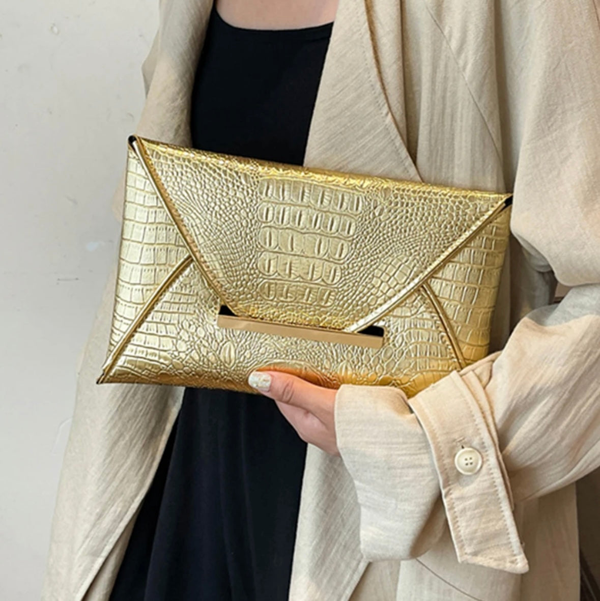 Golden Clutch Bag