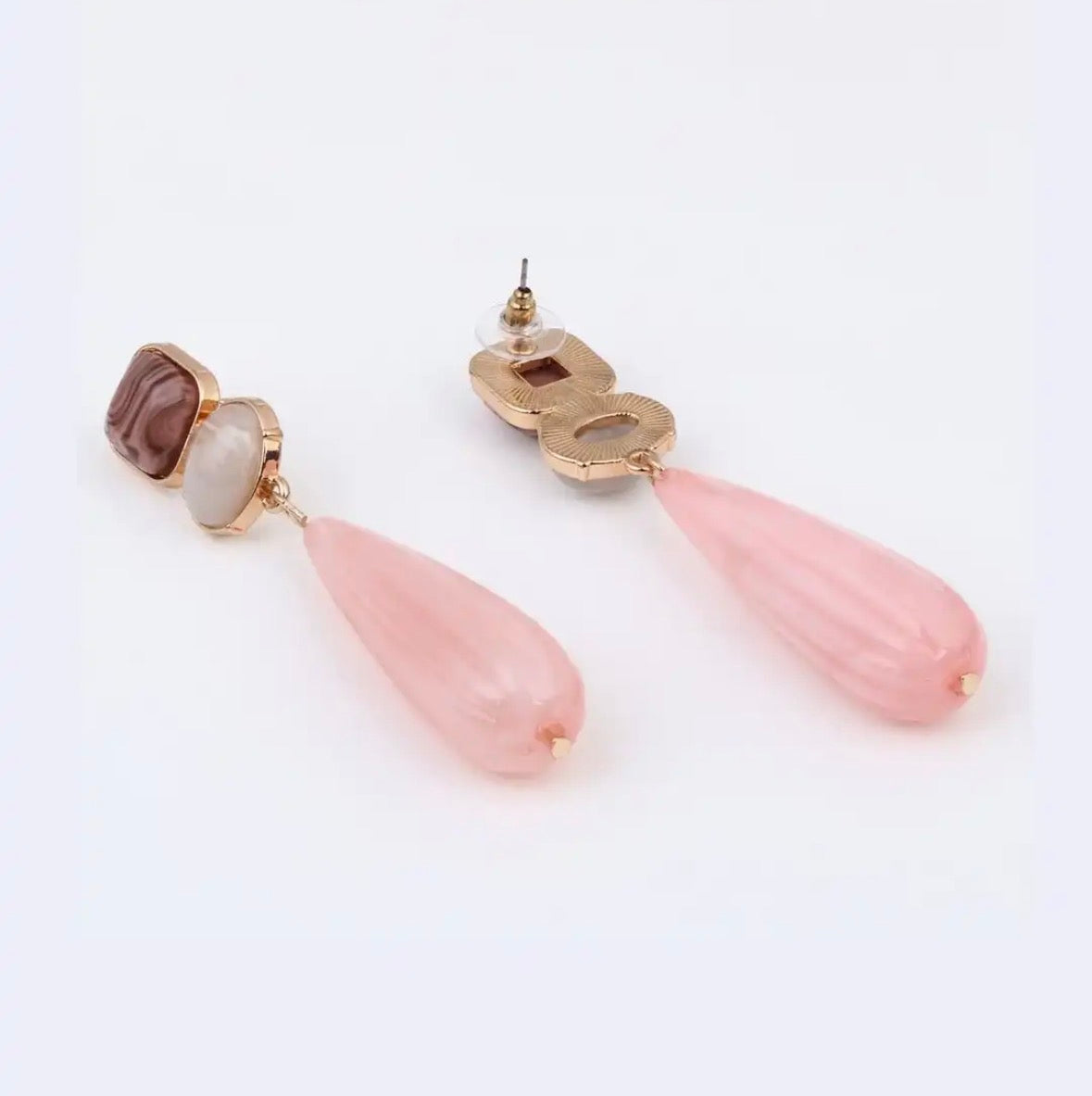 Raysa Pink Pearl Drop Earrings