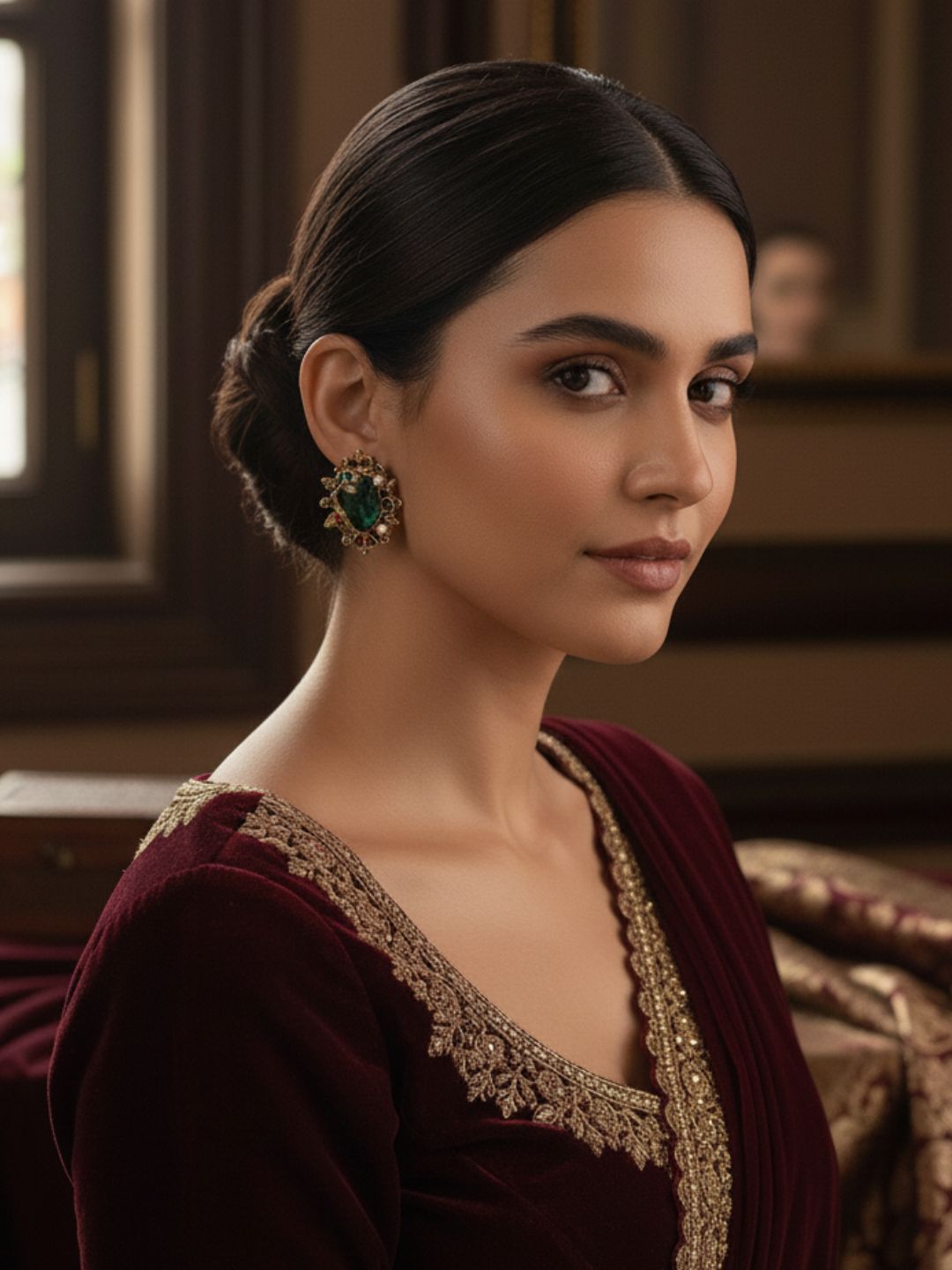 Majesty Emerald Studs