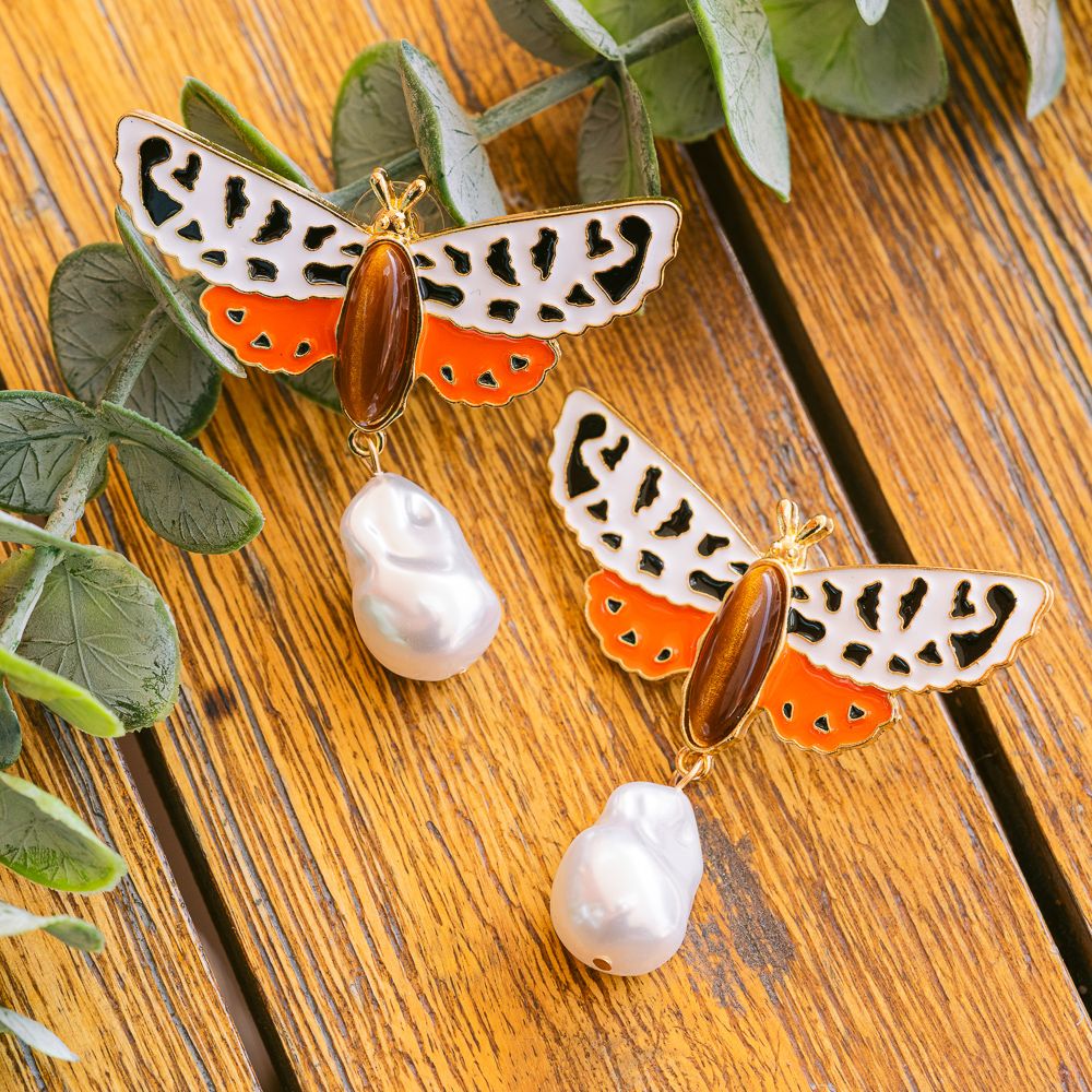 Leopard Print Butterfly Earrings