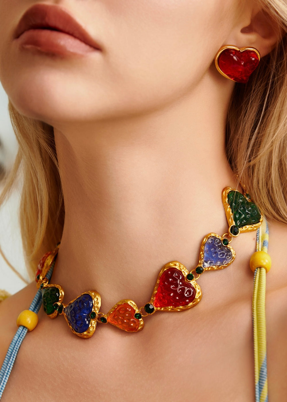 Heart Rainbow Choker