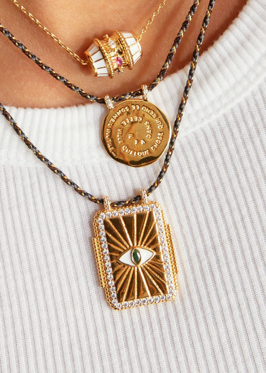 White Talisman Pendant Necklace