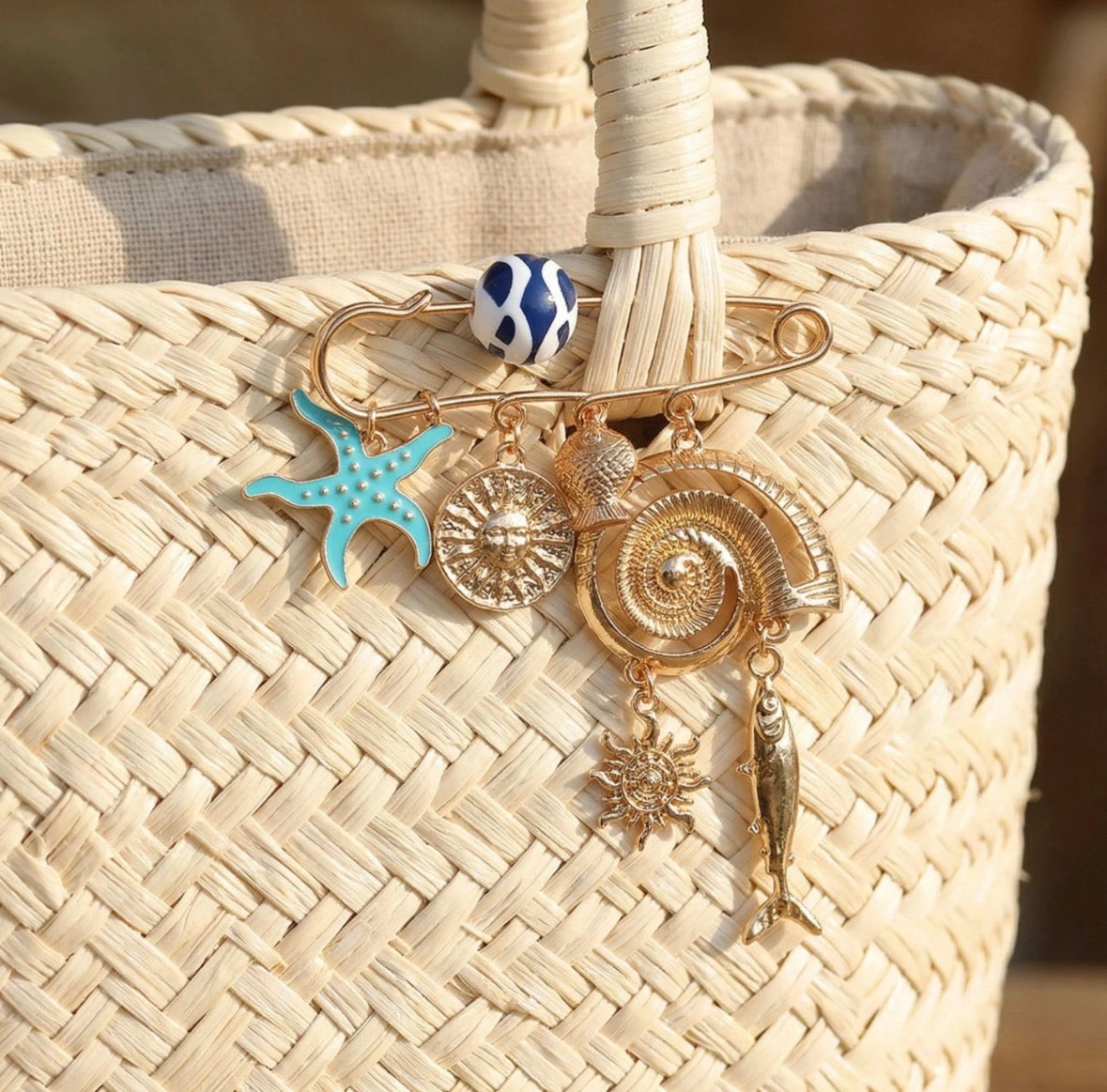 Blue Star Pin Brooch