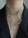 Silver Snake Stretchy Necklace