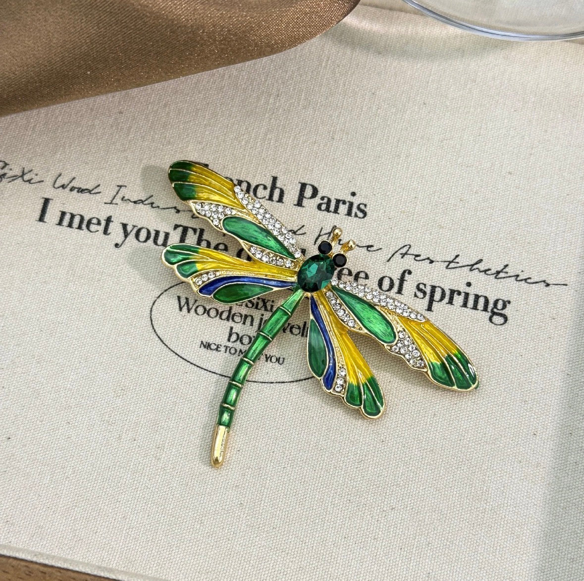 Emerald Drgonfly Brooch