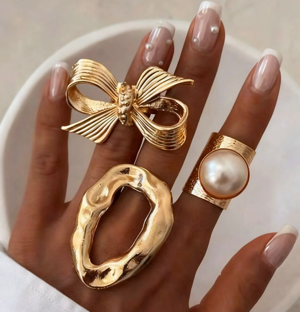 Bow Ring Set Of 3