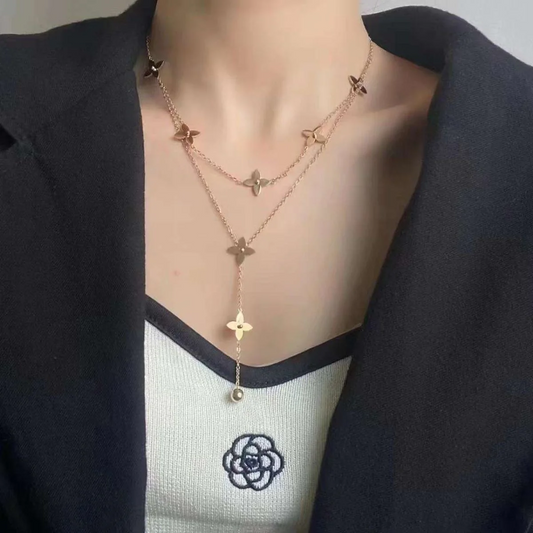 Double Layered Clover Necklace